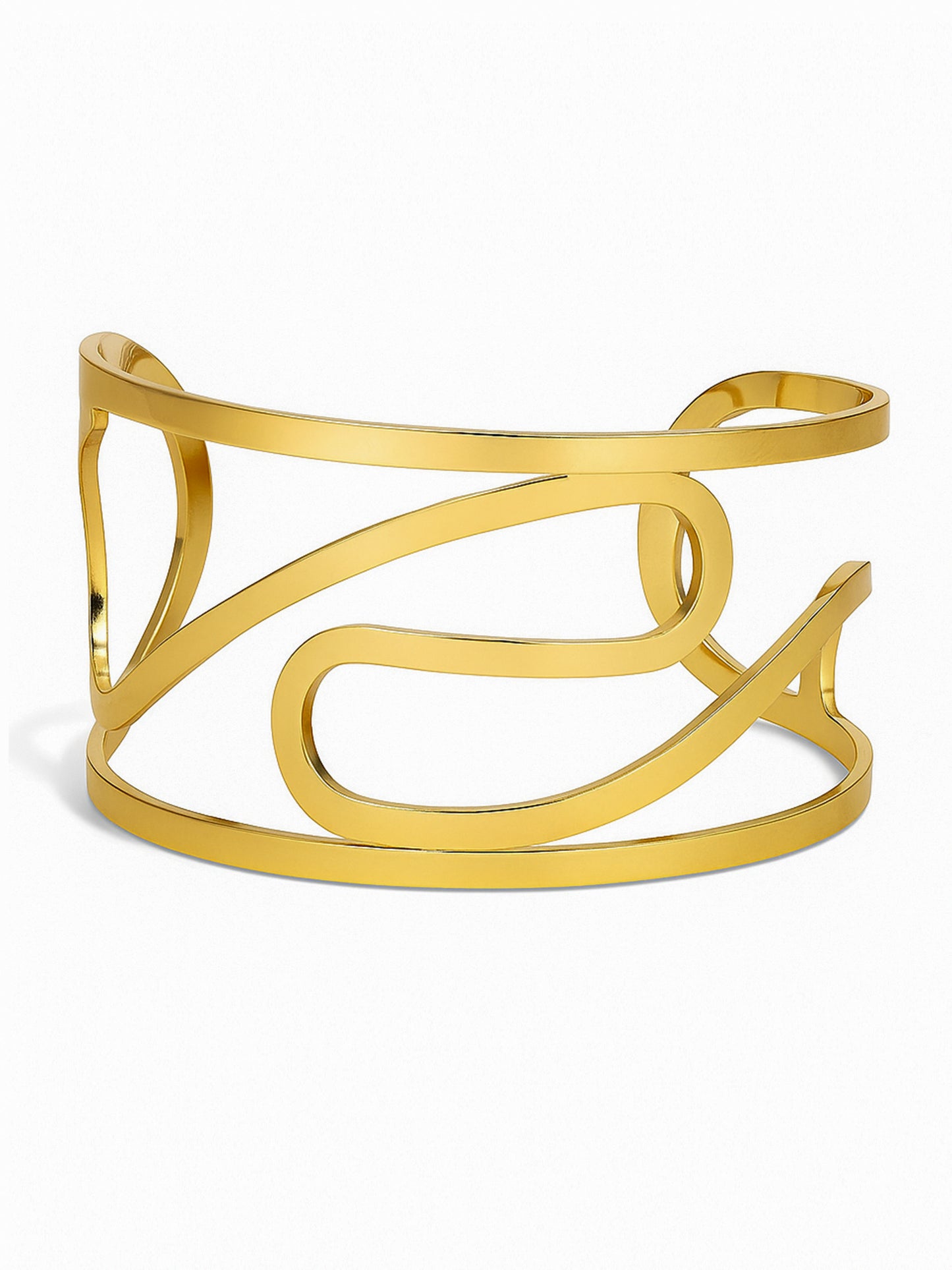 Bold Abstract Gold Statement Bangle-free sizes