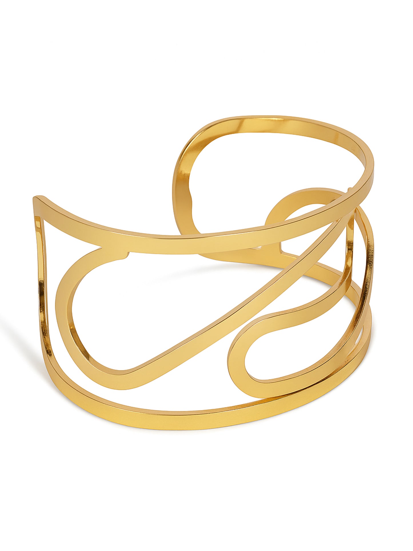 Bold Abstract Gold Statement Bangle-free sizes