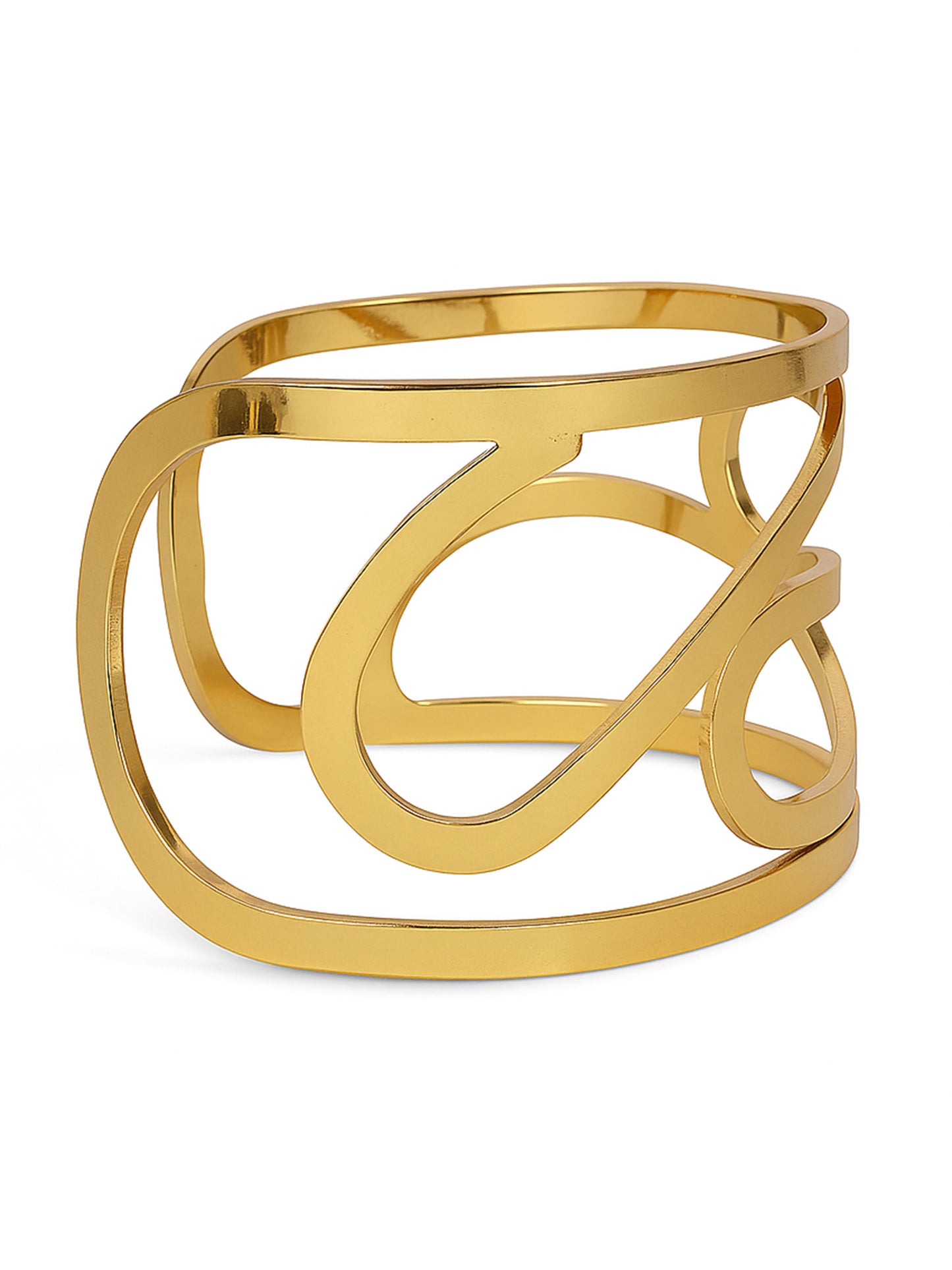 Bold Abstract Gold Statement Bangle-free sizes