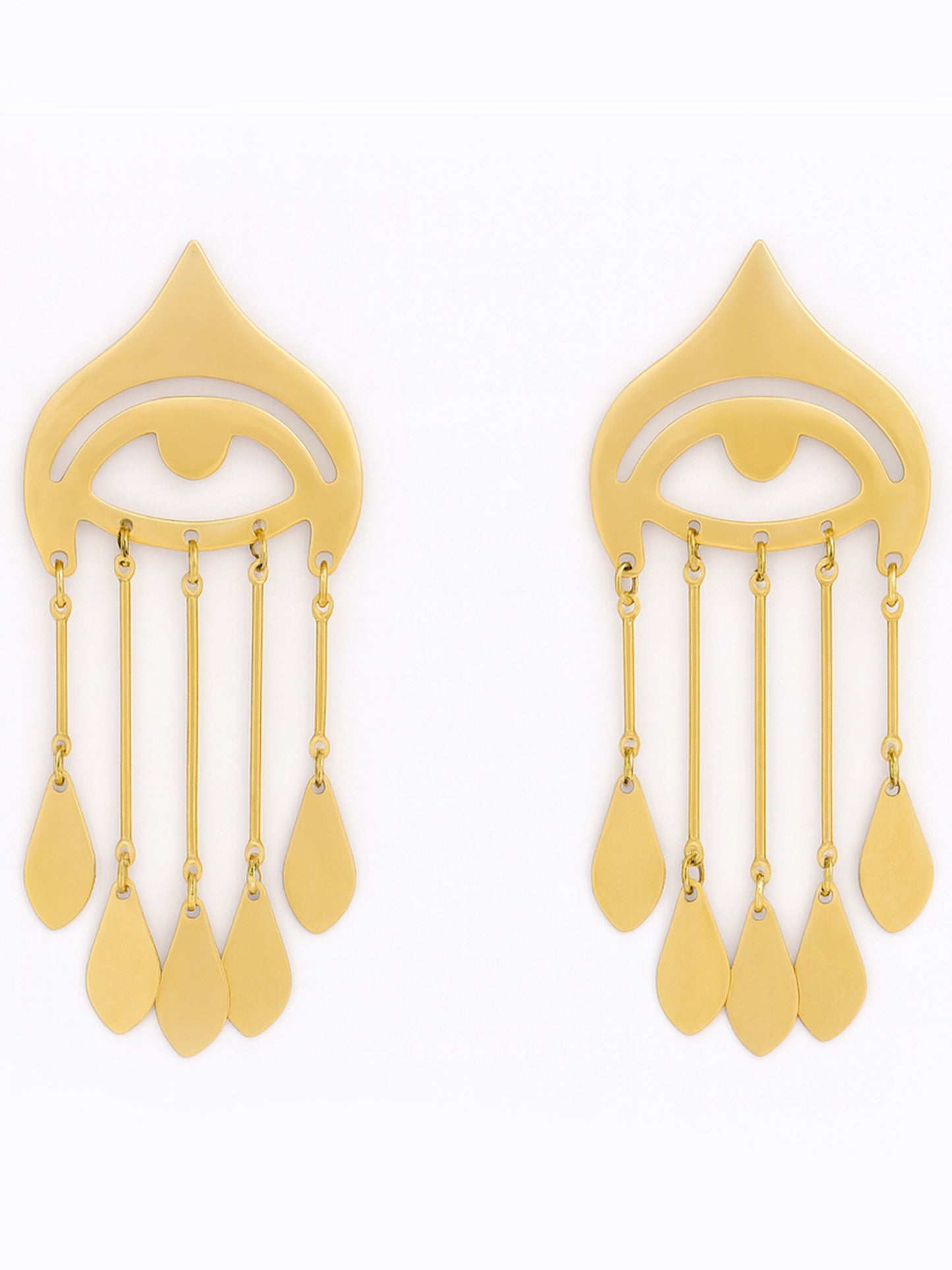 Golden Evil Eye Dangler Earrings – Protection Meets Elegance