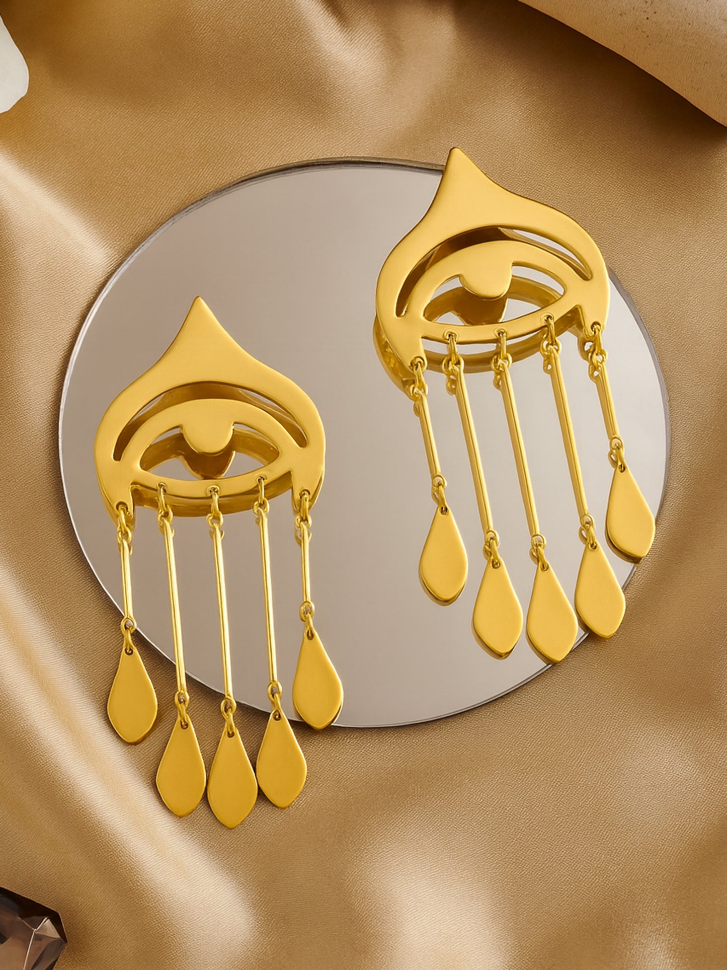 Golden Evil Eye Dangler Earrings – Protection Meets Elegance