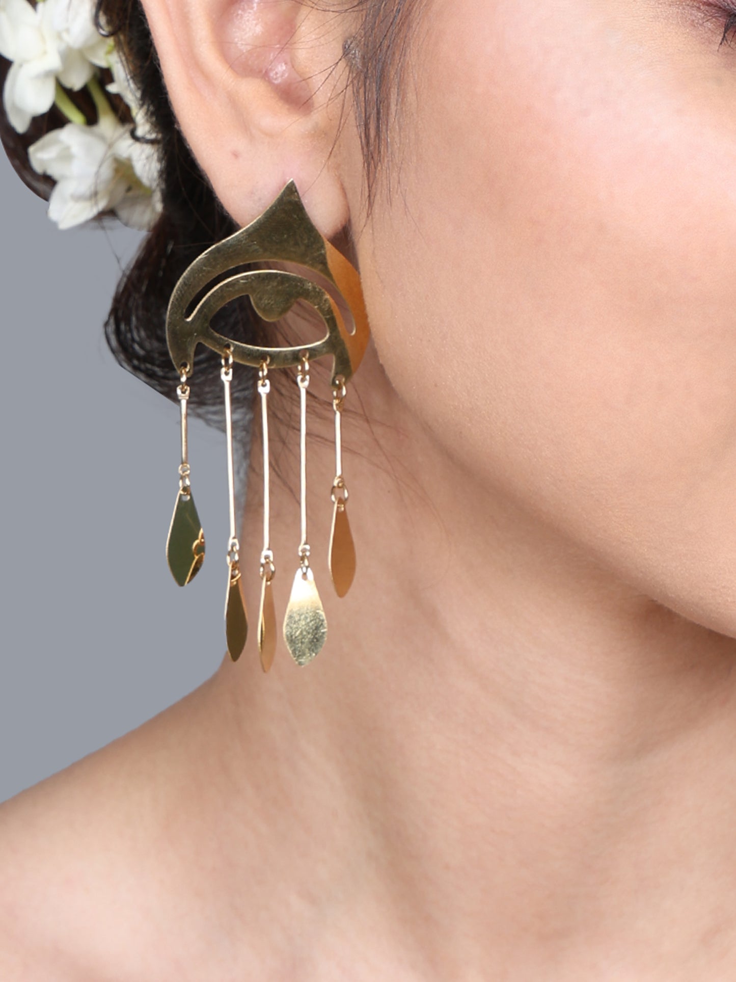 Golden Evil Eye Dangler Earrings – Protection Meets Elegance