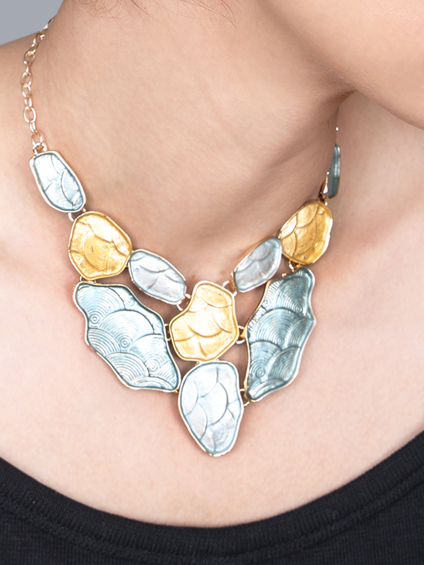 Elegant Gold & Silver Statement Necklace for Women | Designer Fashion Jewelry