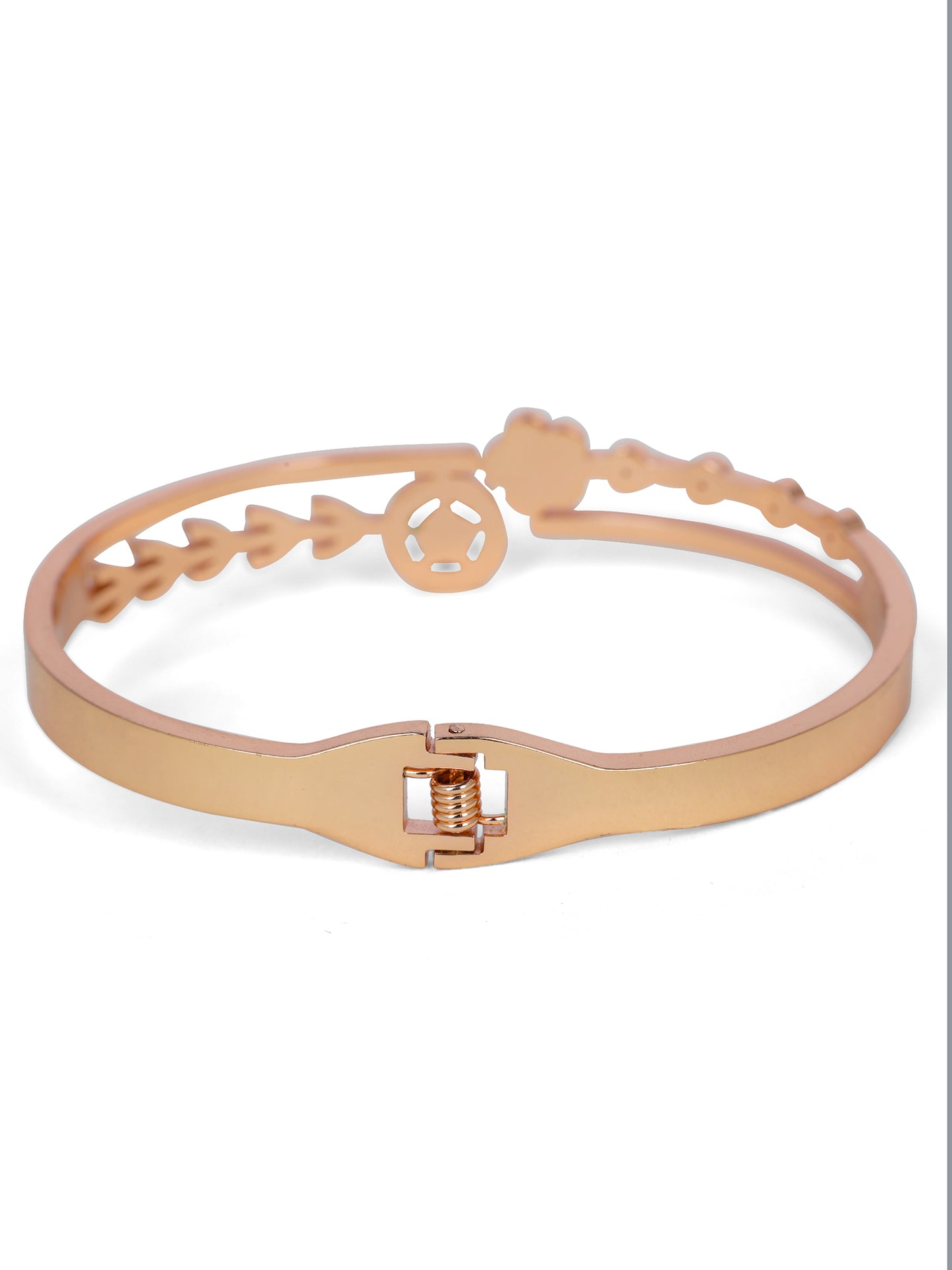 Rose Gold Evil Eye Bracelet with Crystal Accents – Free Size