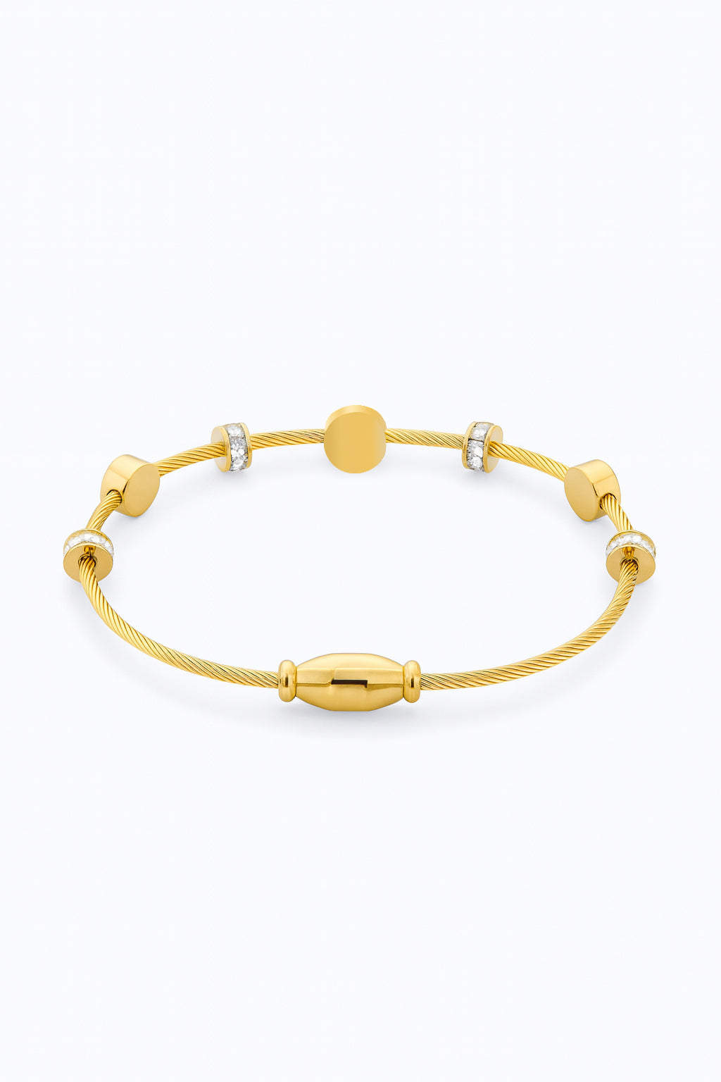 Elegant Evil Eye Gold Charm Bracelet