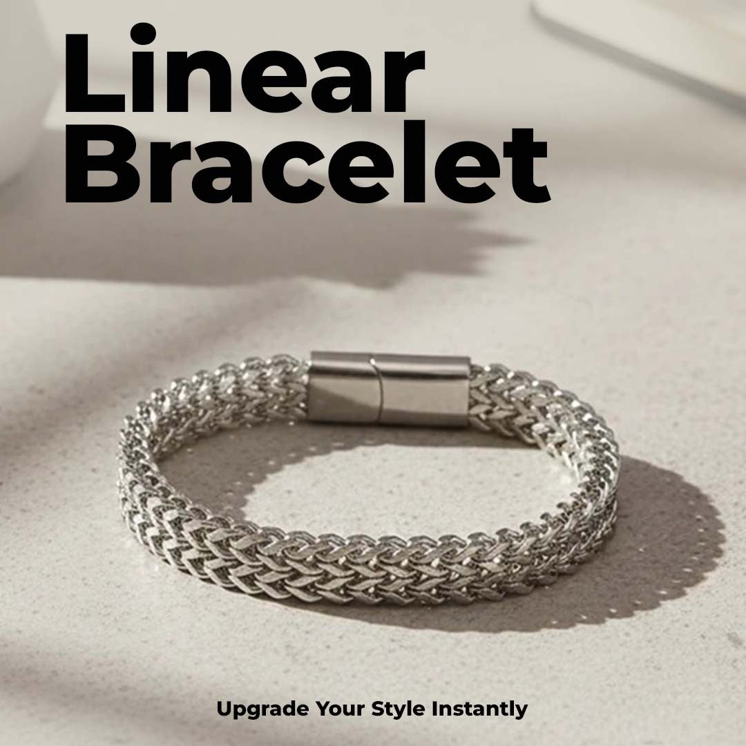 Men’s Premium Bracelet Combo – Silver Cuban, Gold Chain & Linear Bracelet (Pack of 3)