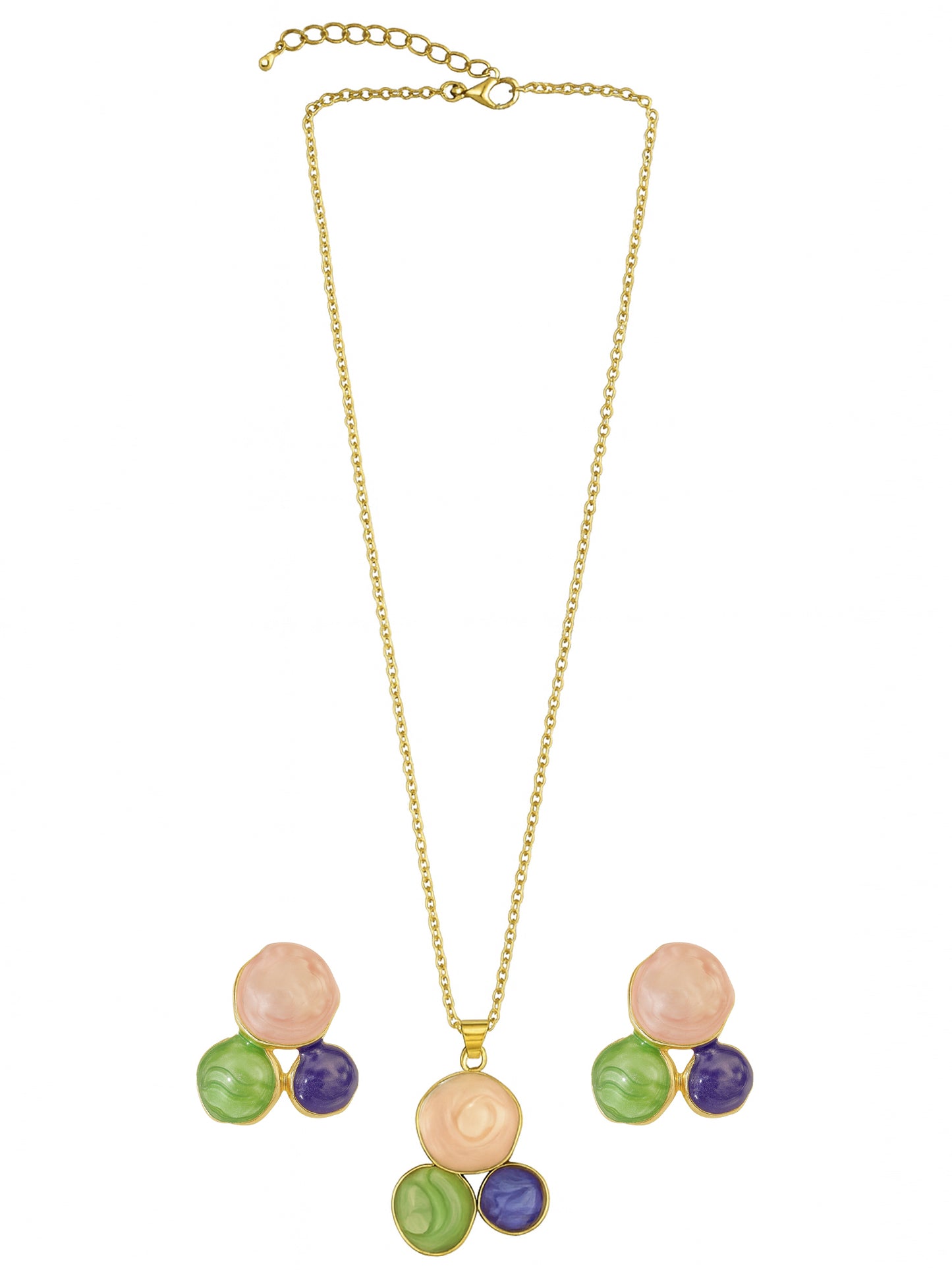 Bloom & Glow Enamel Necklace Set – Playful, Colorful & Chic