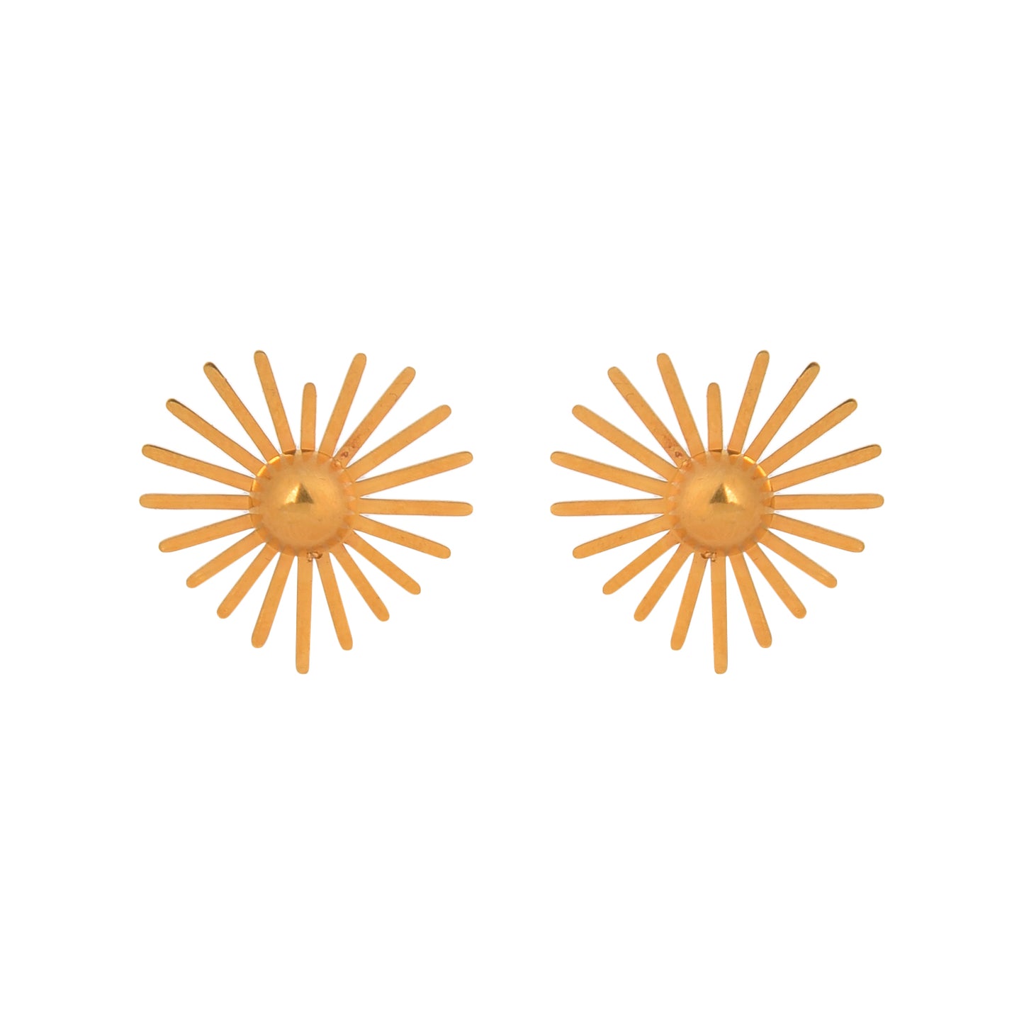 Radiant Sunburst Necklace & Earring Set in Gold Finish