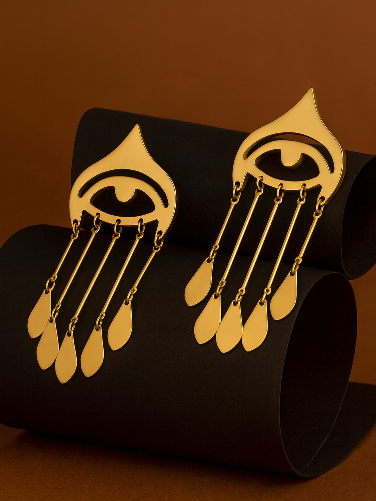 Golden Evil Eye Dangler Earrings – Protection Meets Elegance