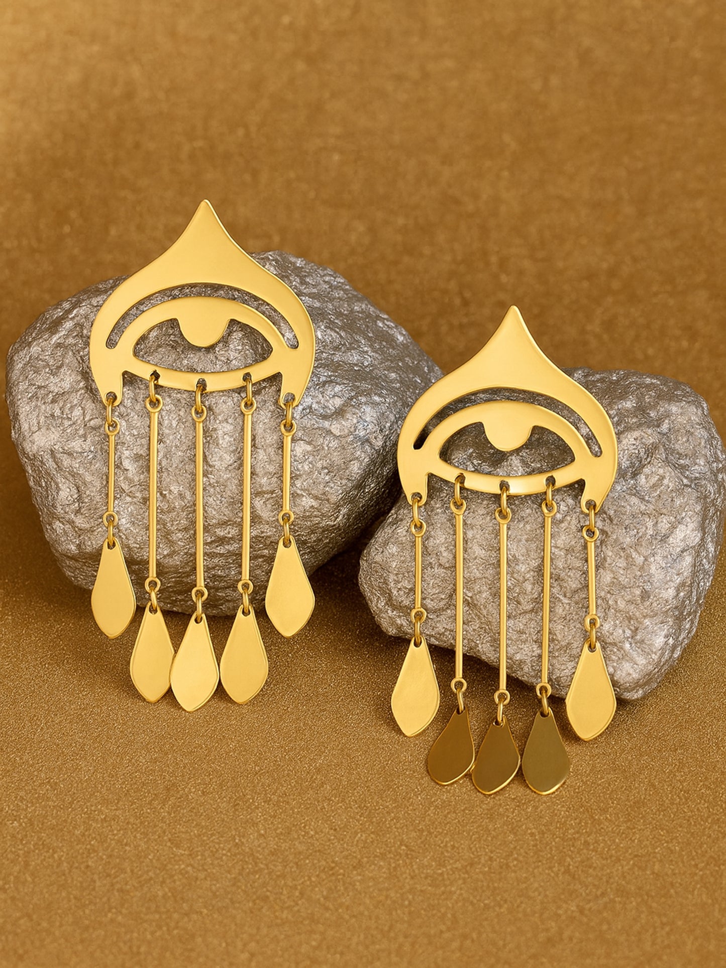 Golden Evil Eye Dangler Earrings – Protection Meets Elegance