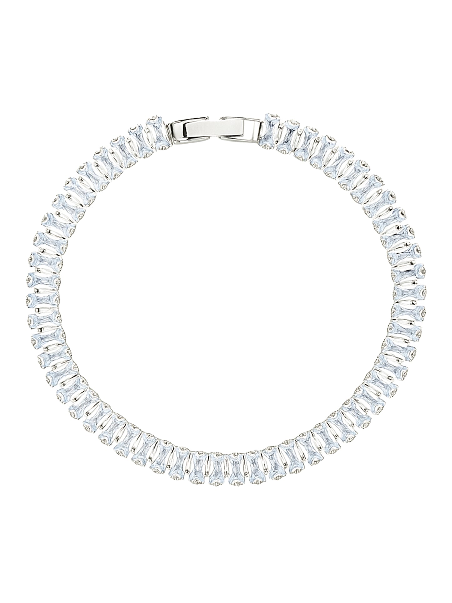 Elegant Silver Tennis Bracelet with Sparkling Stones – Free Size