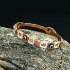 Evil Eye Rose Gold Bracelet with Crystal Accents