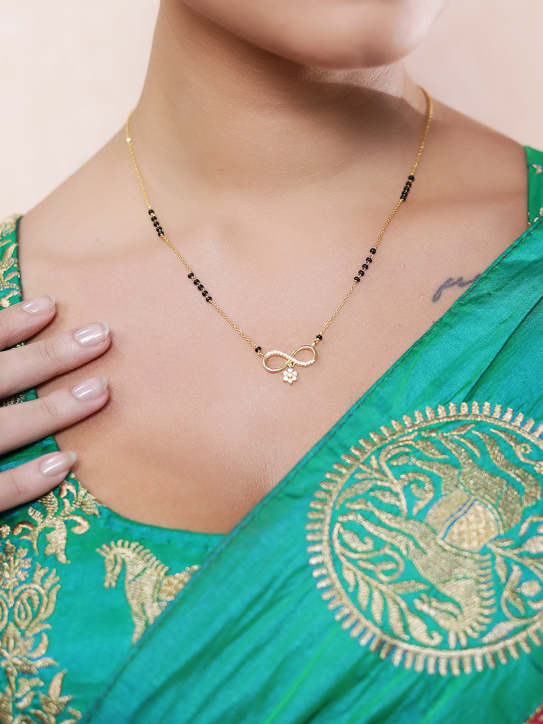 Infinity Symbol Modern Mangal sutra Design Gold