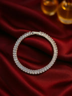 Elegant Silver Tennis Bracelet with Sparkling Stones – Free Size
