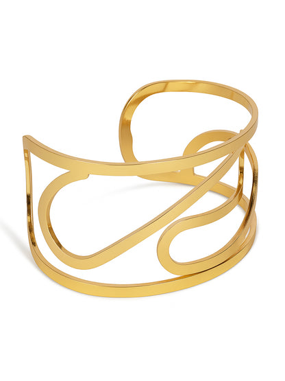 Bold Abstract Gold Statement Bangle-free sizes