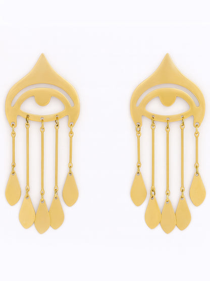 Golden Evil Eye Dangler Earrings – Protection Meets Elegance