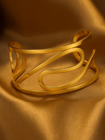 Bold Abstract Gold Statement Bangle-free sizes