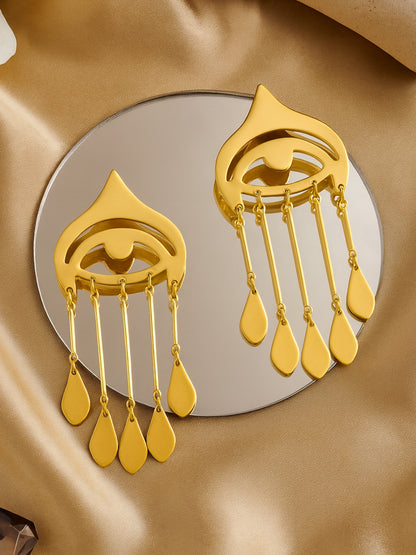 Golden Evil Eye Dangler Earrings – Protection Meets Elegance