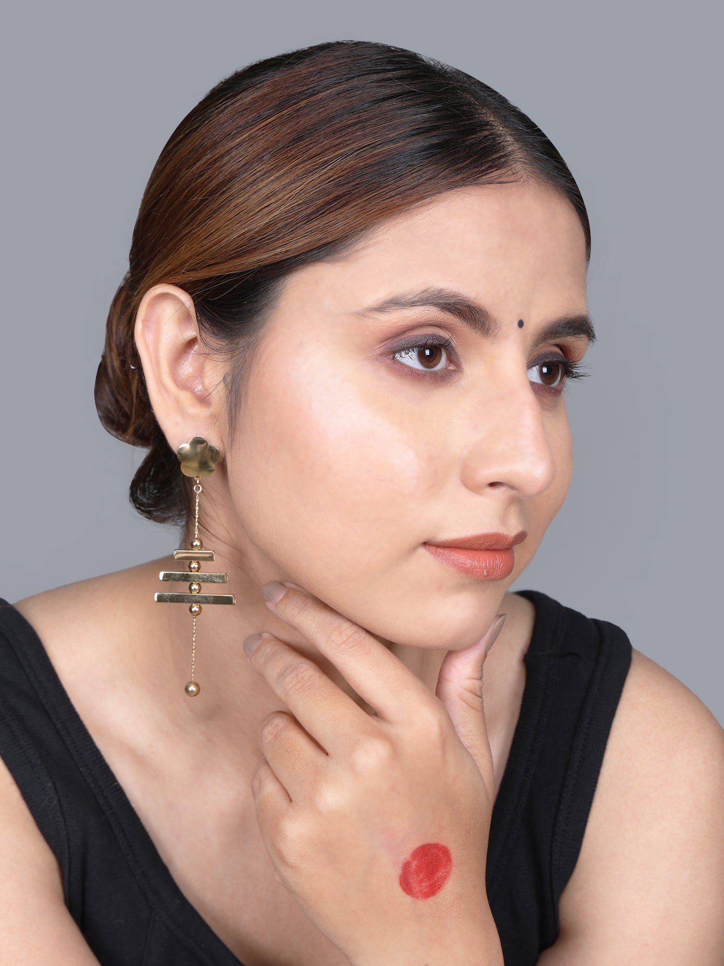 Geometric Bloom Drop Earrings – Modern, Bold & Artistic Statement