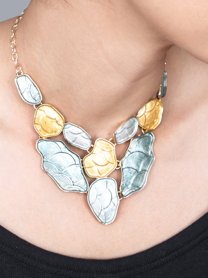 Elegant Gold & Silver Statement Necklace for Women | Designer Fashion Jewelry