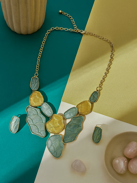 Elegant Gold & Silver Statement Necklace for Women | Designer Fashion Jewelry