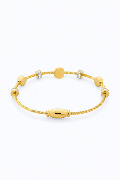 Elegant Evil Eye Gold Charm Bracelet