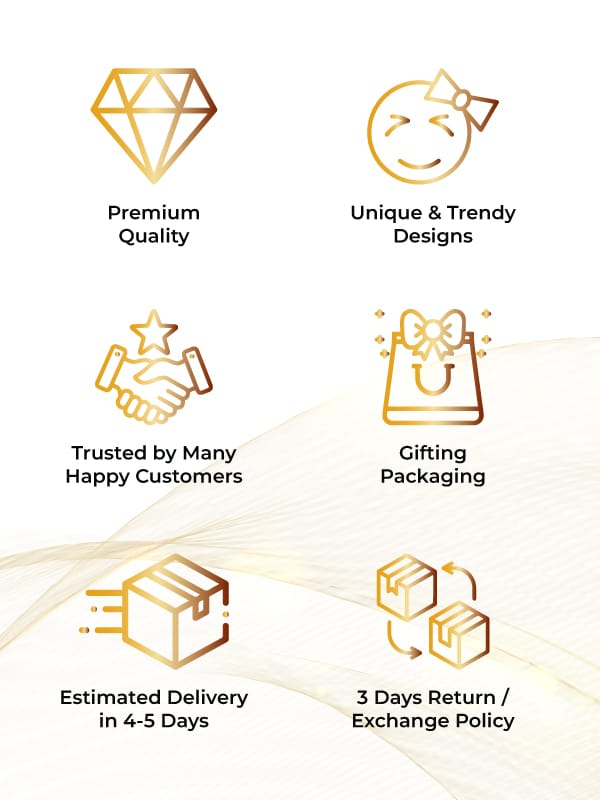 Brand features highlighting premium quality and benefits for a stylish mangalsutra for women