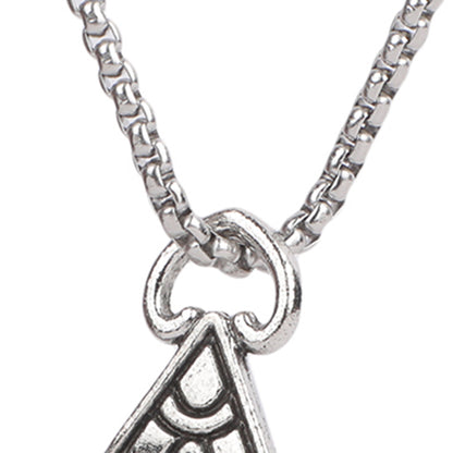 Sterling silver pendant with detailed chain in close-up view