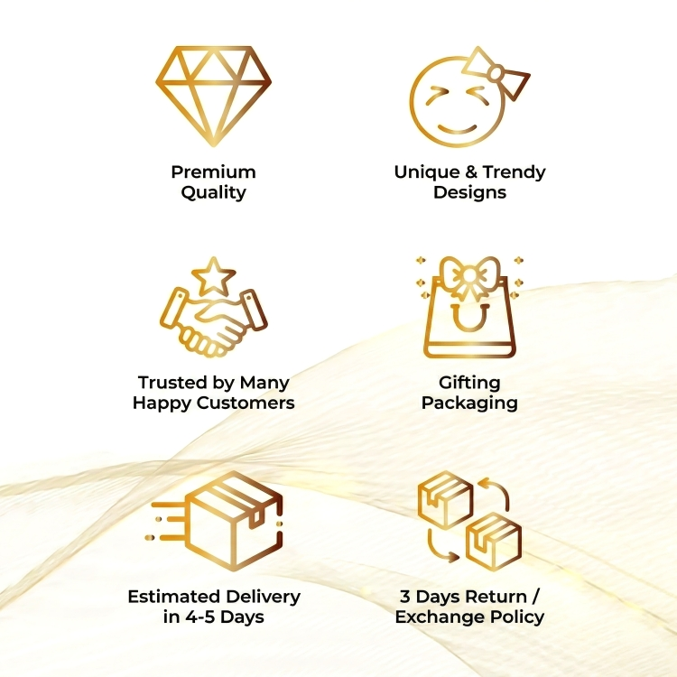 Quality assurance and shipping details for our collection of bracelets for women, including 4-5 day delivery.