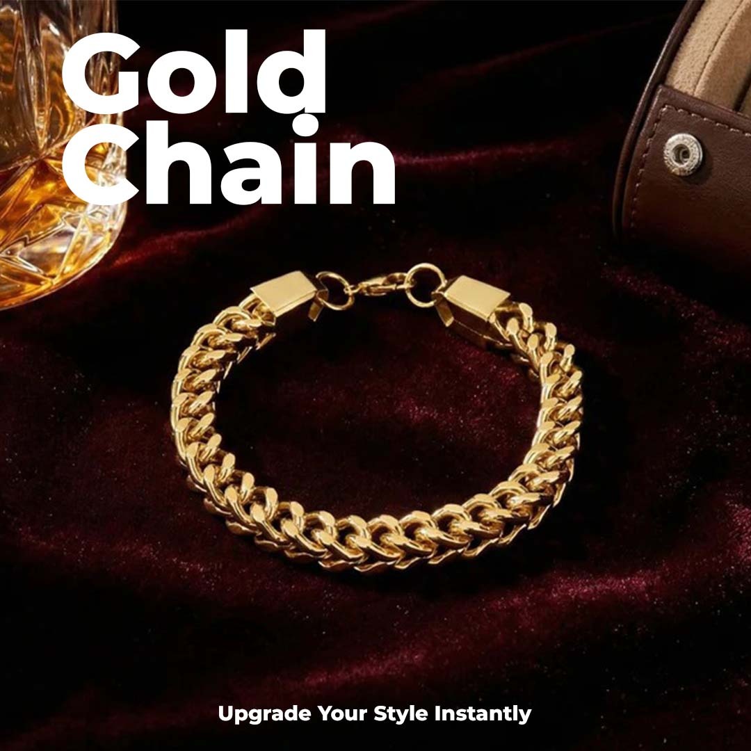 Men’s Premium Bracelet Combo – Silver Cuban, Gold Chain & Linear Bracelet (Pack of 3)