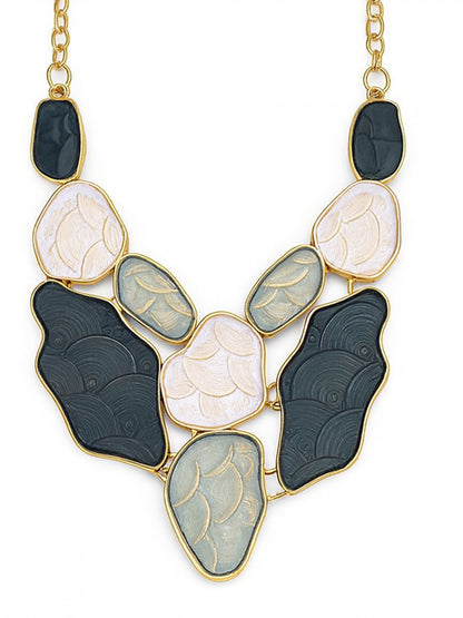Midnight Blossom Statement Necklace Set – Bold, Artistic & Elegant