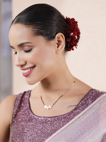 Heart floral latest gold mangalsutra design