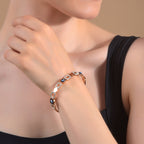 Evil Eye Rose Gold Bracelet with Crystal Accents