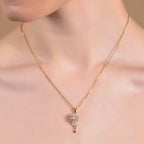 Delicate Daisy Flower Pendant Necklace in Gold Finish