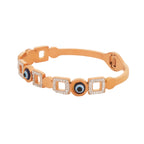Evil Eye Rose Gold Bracelet with Crystal Accents