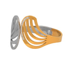 Dual-Tone Cutout Cuff Bracelet with Crystal Accents