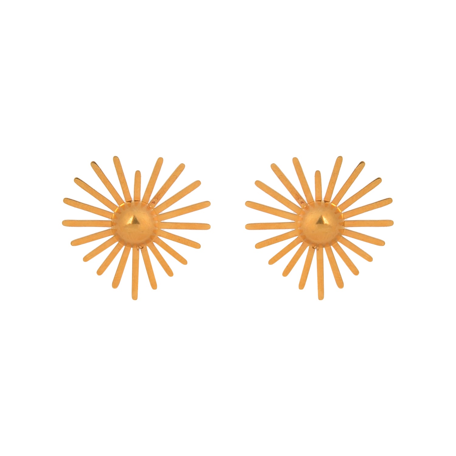Radiant Sunburst Necklace & Earring Set in Gold Finish