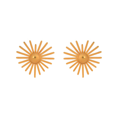 Radiant Sunburst Necklace & Earring Set in Gold Finish
