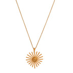 Radiant Sunburst Necklace & Earring Set in Gold Finish