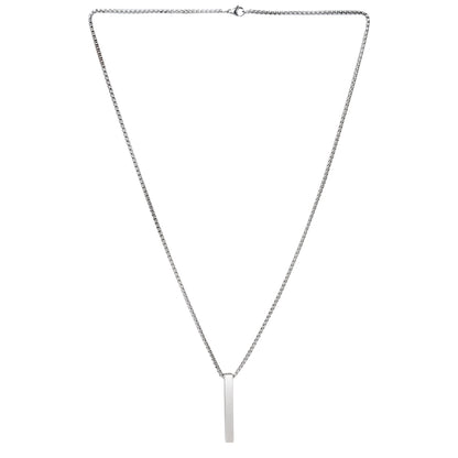 Elegant chain sterling silver necklace displayed on white.
