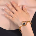 Black Heart Dial Gold Bracelet
