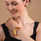 Floral Cutout Gold Bracelet