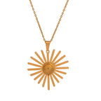 Radiant Sunburst Necklace & Earring Set in Gold Finish