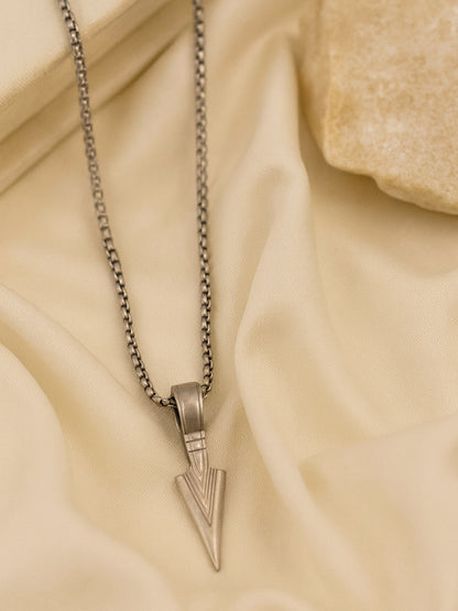 Men's Stainless Steel Arrowhead Pendant Necklace
