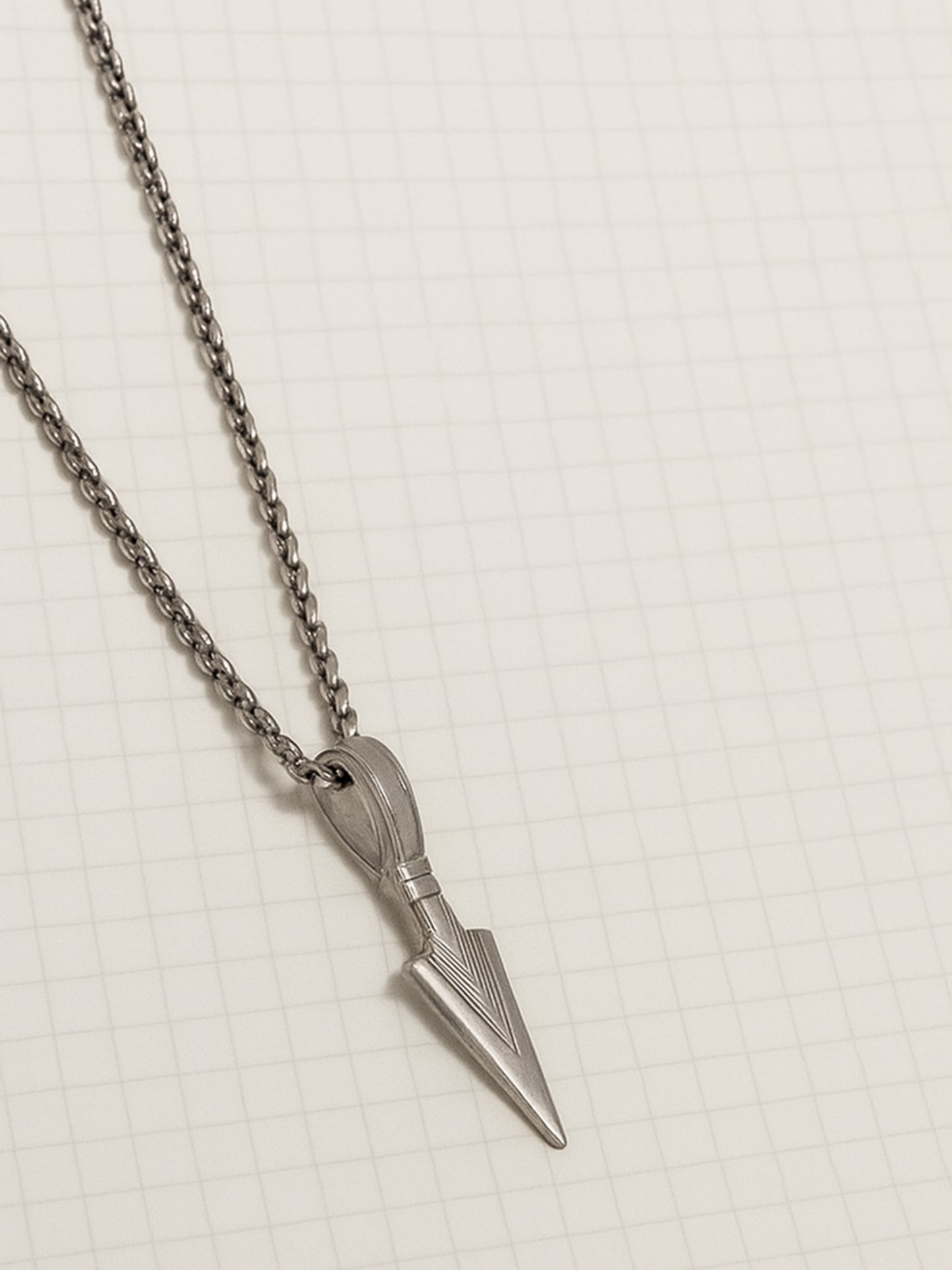 Men's Stainless Steel Arrowhead Pendant Necklace