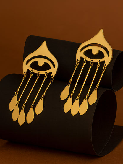 Golden Evil Eye Dangler Earrings – Protection Meets Elegance