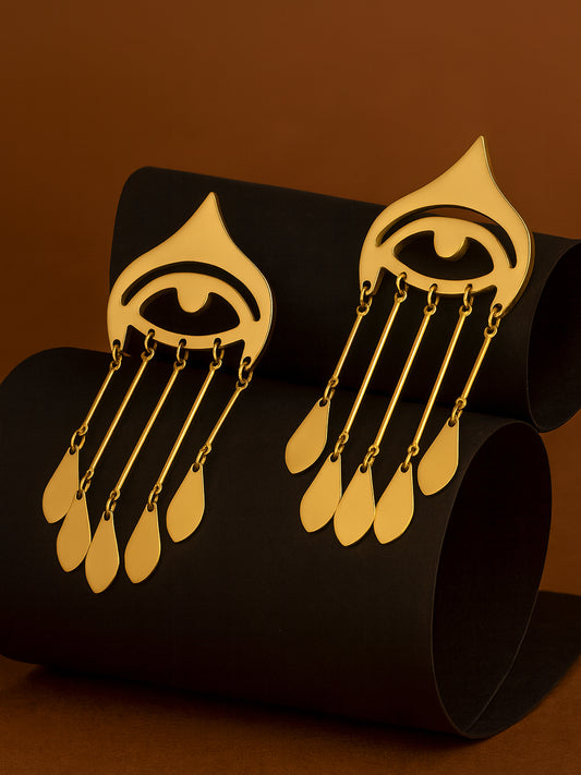 Golden Evil Eye Dangler Earrings – Protection Meets Elegance