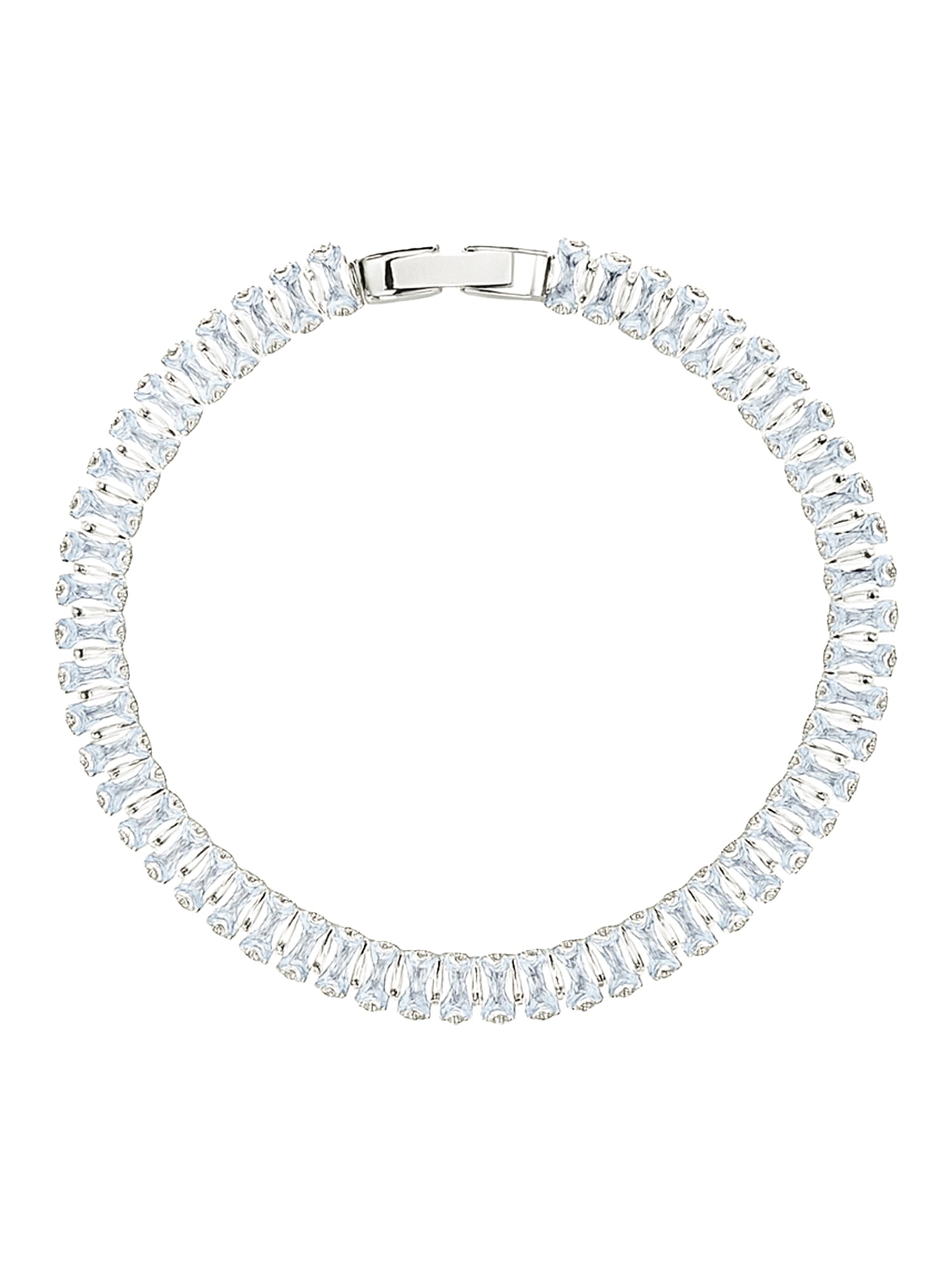 Elegant Silver Tennis Bracelet with Sparkling Stones – Free Size
