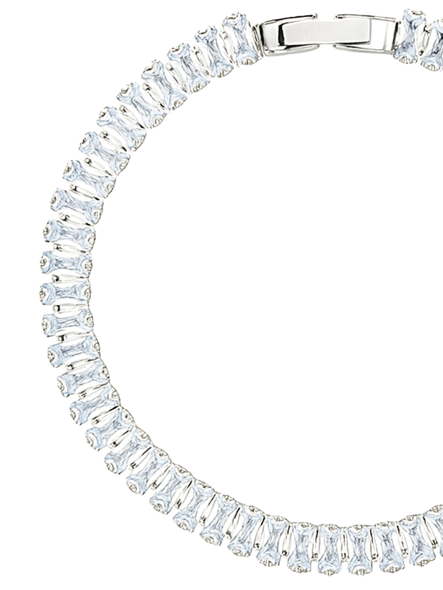 Elegant Silver Tennis Bracelet with Sparkling Stones – Free Size