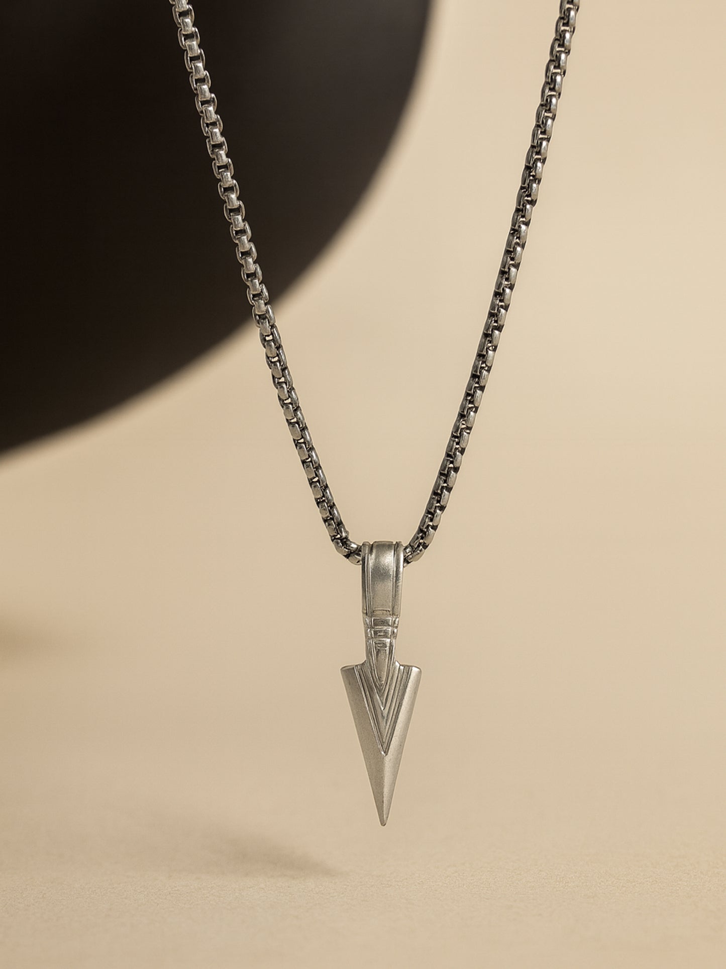 Men's Stainless Steel Arrowhead Pendant Necklace
